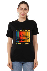 Women's Cotton Lycra Graphic T-Shirt Round Neck Regular Size