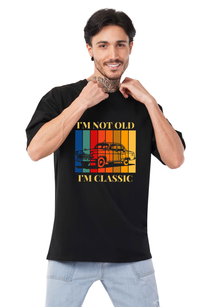 Men's 220 GSM Cotton Oversize Round Neck Graphic T-Shirt