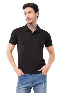 Men's Cotton Lycra Polo Neck Regular Size Solid T-Shirt